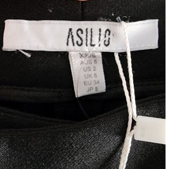 Asilio The Watson Way Flared Hi-Rise Pants Black XS 2 NEW - Picture 4 of 10
